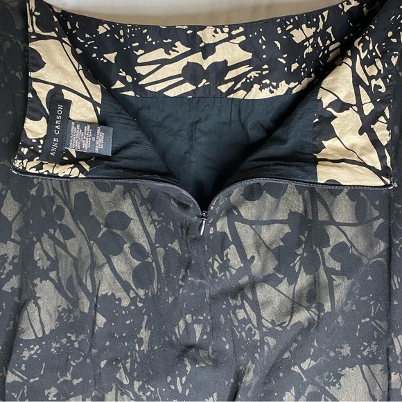 Vintage Anne Carson Chiffon Skirt Sz 12 Black Sheer Layered Floral Whimsigoth - Picture 4 of 8